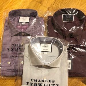 Size L bottom down shirts men Charles tyrwhitt
